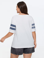 Cotton Striped Print Relaxed-Fit T-Shirt