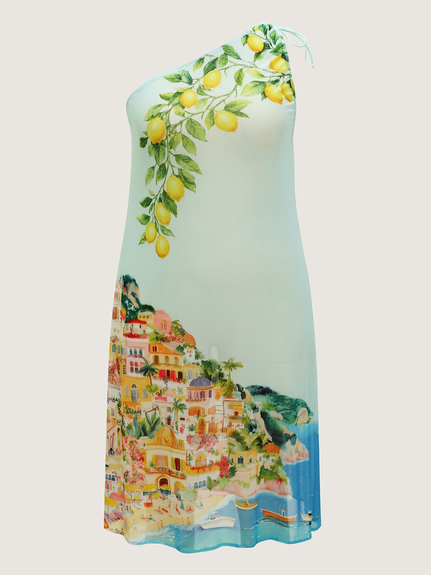 Cover-Up Set Sole Positano Print One-Piece Swim