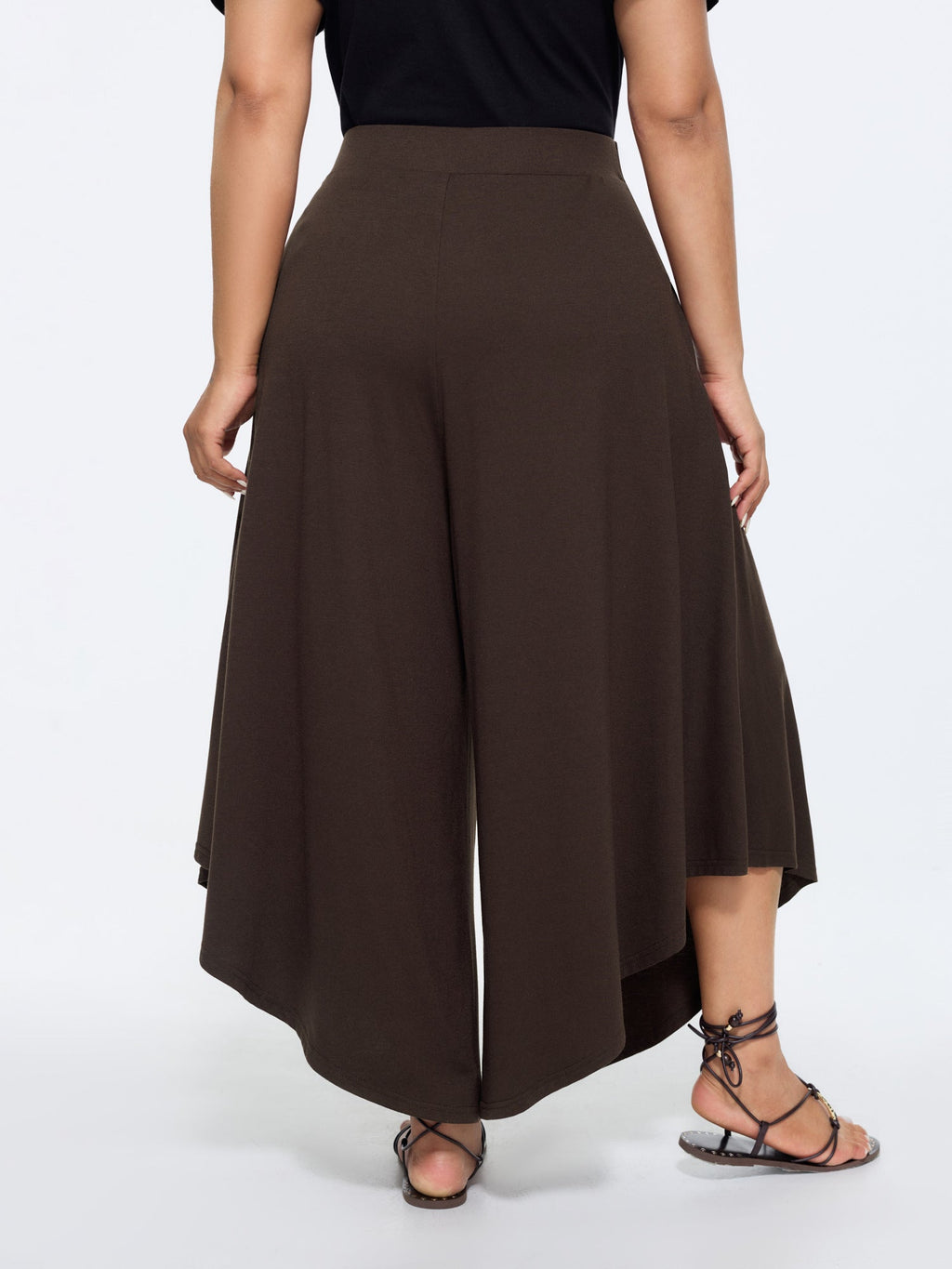 Waist-Tie Ruched Flowy-Fit Pants