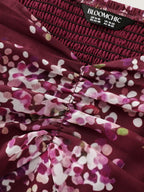 Elegant Floral Print Shirred Cami Maxi Dress