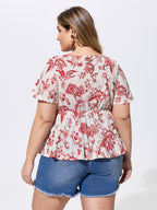 Floral Print Flowy Knit Top