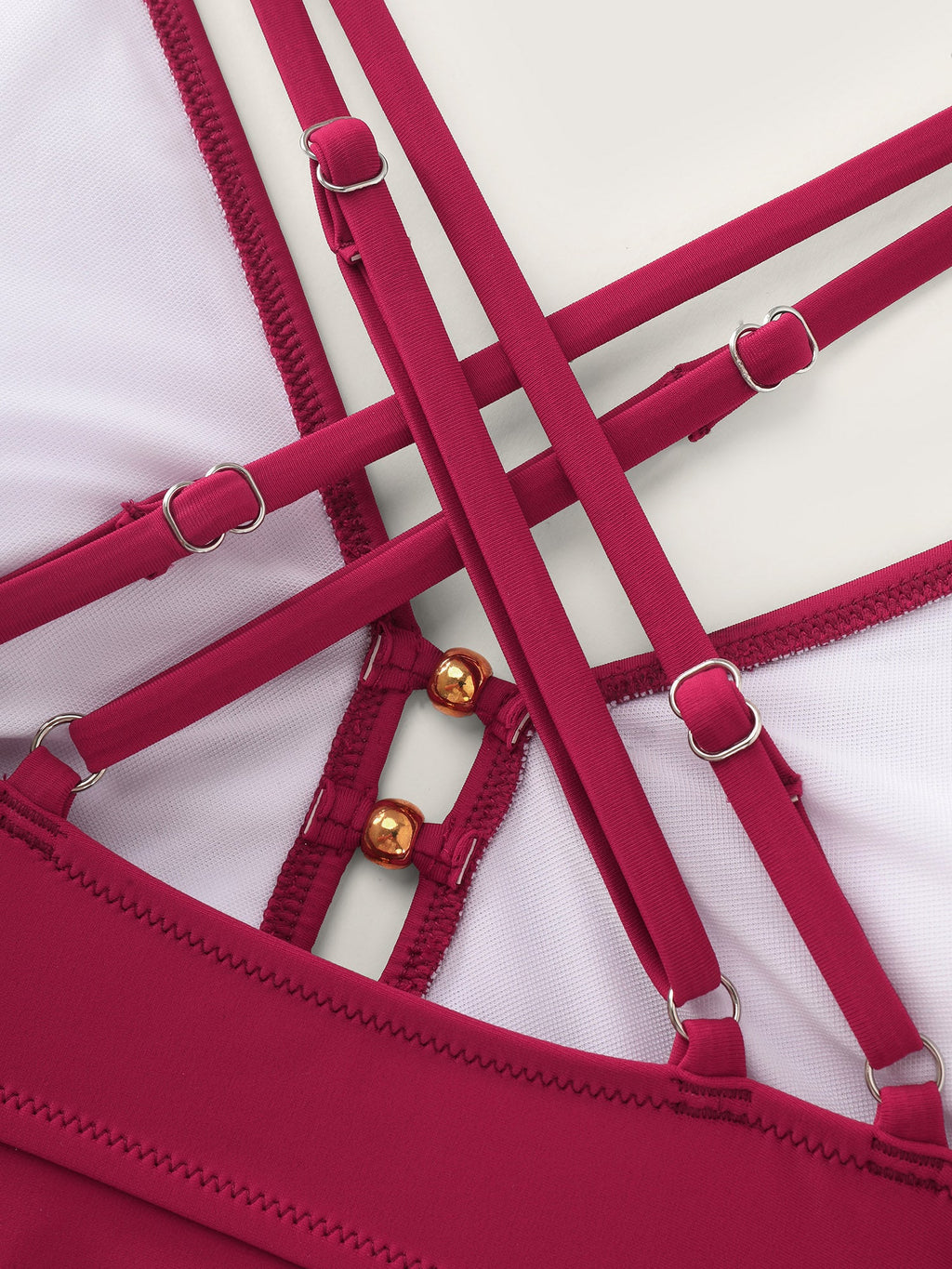 Cut-Out Back Bead Detail Swim Top