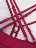 Cut-Out Back Bead Detail Swim Top