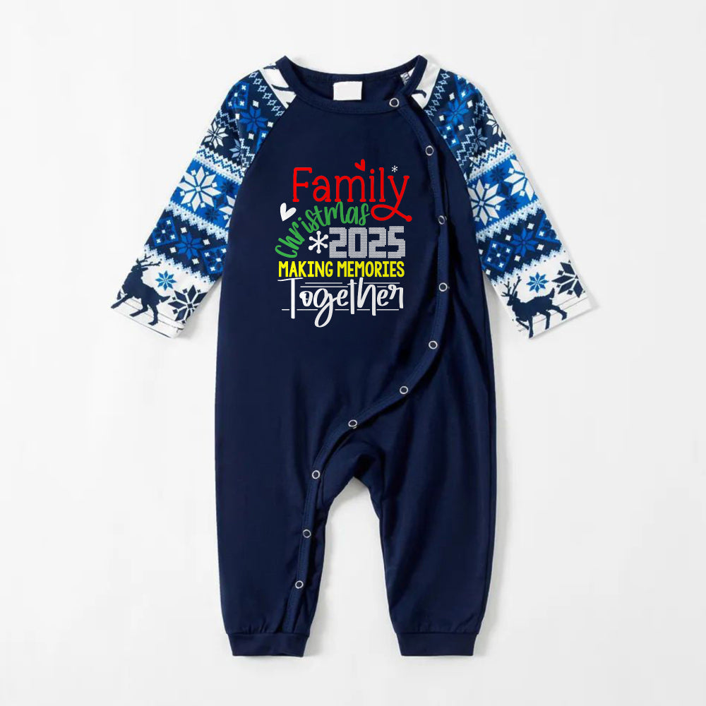 Joyful Blue Christmas Pajamas Set Featuring Christmas Cheer Text Prints