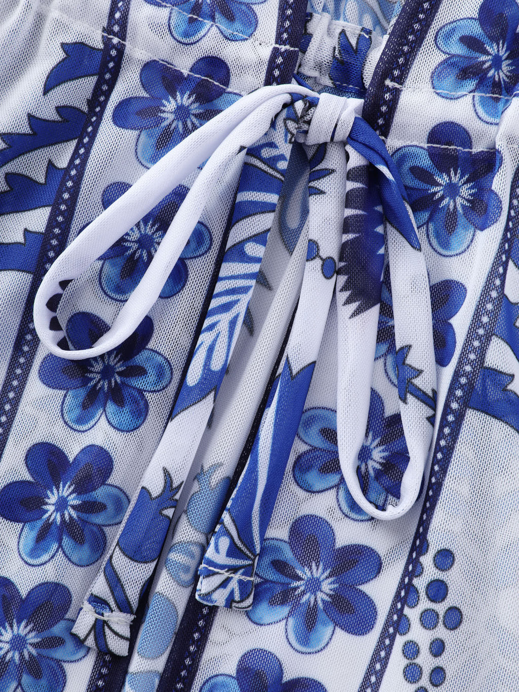 Kimono Two-Piece Tropical Print One-Piece Swim