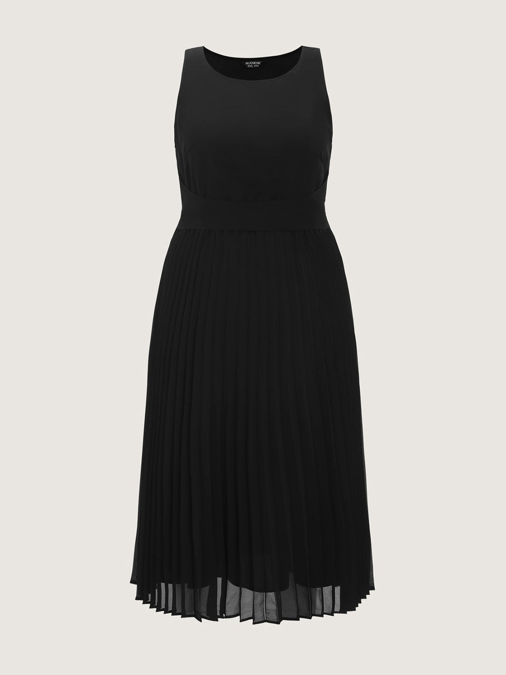 Pleated Waist-Defining Sleeveless Maxi Dress