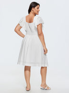 Supersoft Lace Eyelet Trim Breezy Mini Dress