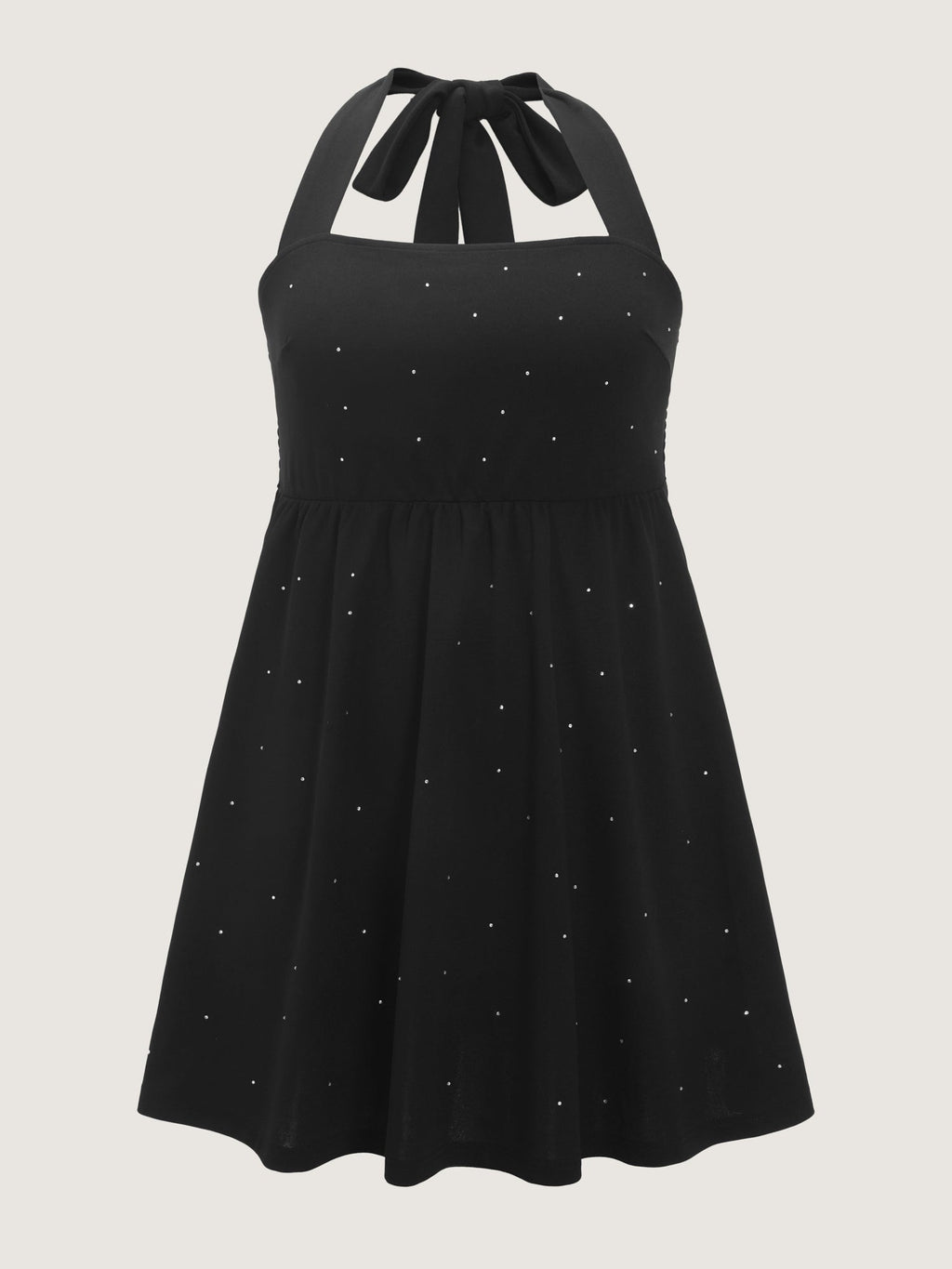 Stretchy Rhinestone Halter Neckline Mini Dress