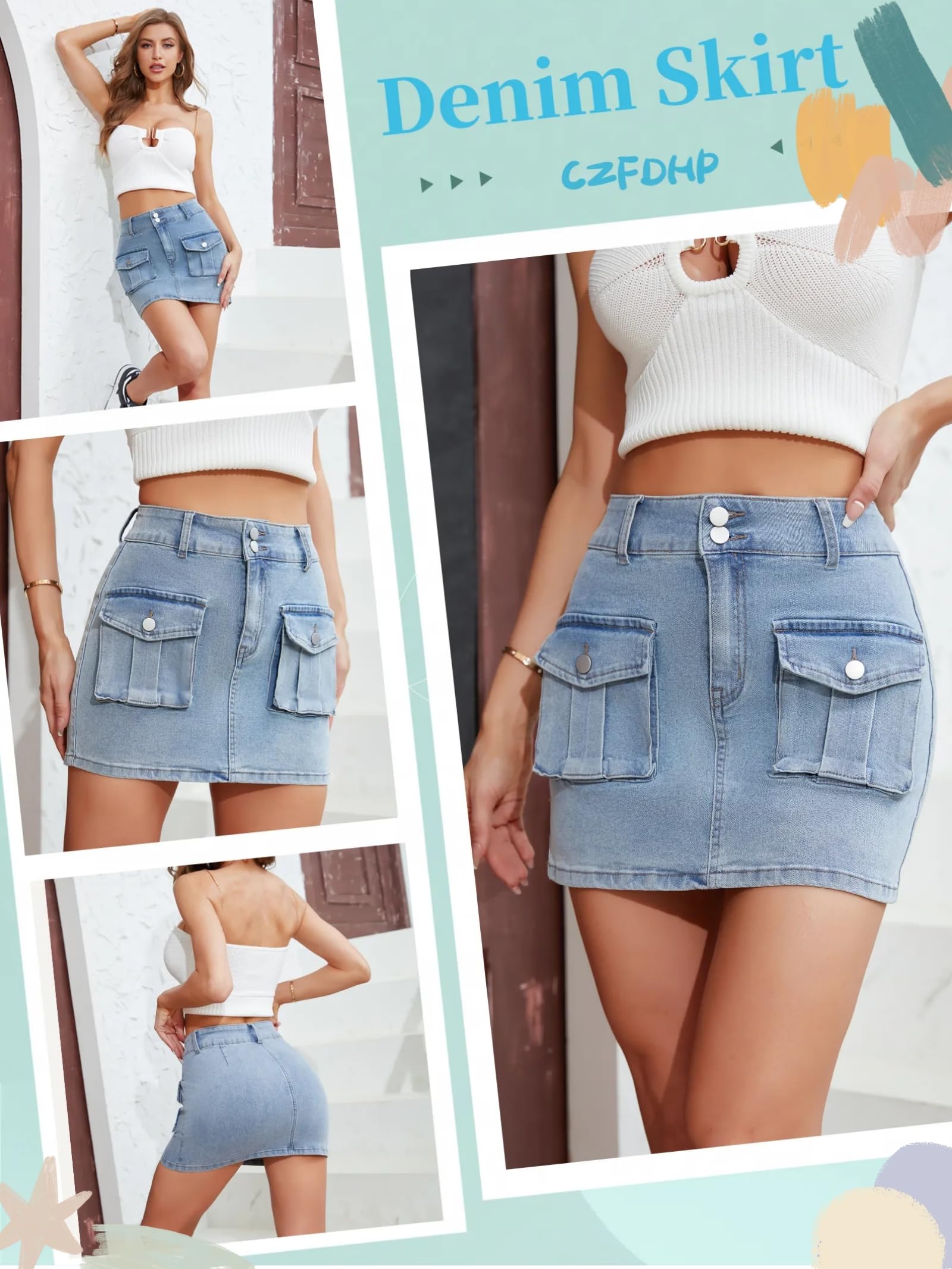 Cargo Skirt for Women 2025 High Waisted Mini Skirts Trendy Y2K Girls Summer Casual Belted Shorts with Pockets