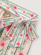 Sarong Set Floral Print Off-Shoulder One-Piece Swimsuit