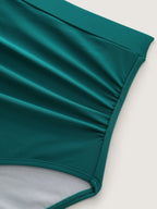 Two-Piece Tropical Print Sheer Wide-Leg Swim Bottoms
