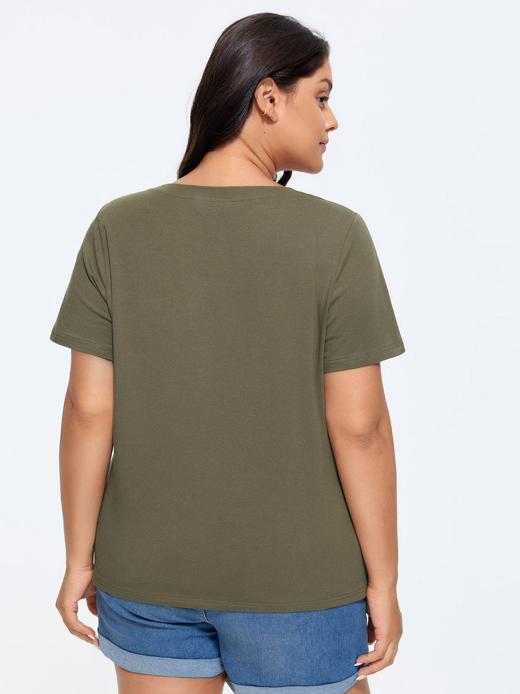 Cotton Cut-Out Neckline T-Shirt