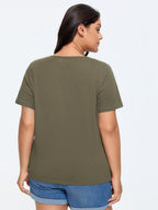 Cotton Cut-Out Neckline T-Shirt