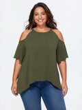 Cut-Out Shoulder Relaxed-Fit Blouse