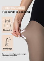 Semi-Sheer Black High-Waist Shaping Tights – Thin & Fleece-Lined