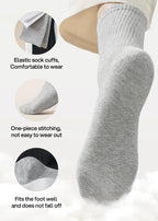 Ribbed Knit Cotton Crew Socks