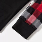 "Family Christmas 2025" Letter Printed Red & Black & Grey & White Plaid Family Matching Pajamas
