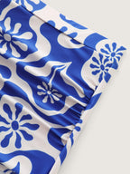 Geometric Print Cut-Out Bodice Swim Dress
