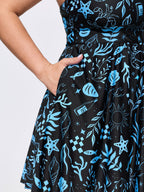 Floral Print Pockets Cut-Out Swim Dress