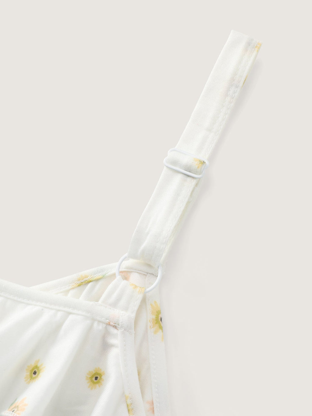 Supersoft Ruffled Neckline Floral Print Sleeveless Nightgown