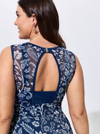 Floral Paisley Print Sheer Swim Dress