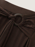 Waist-Tie Ruched Flowy-Fit Pants