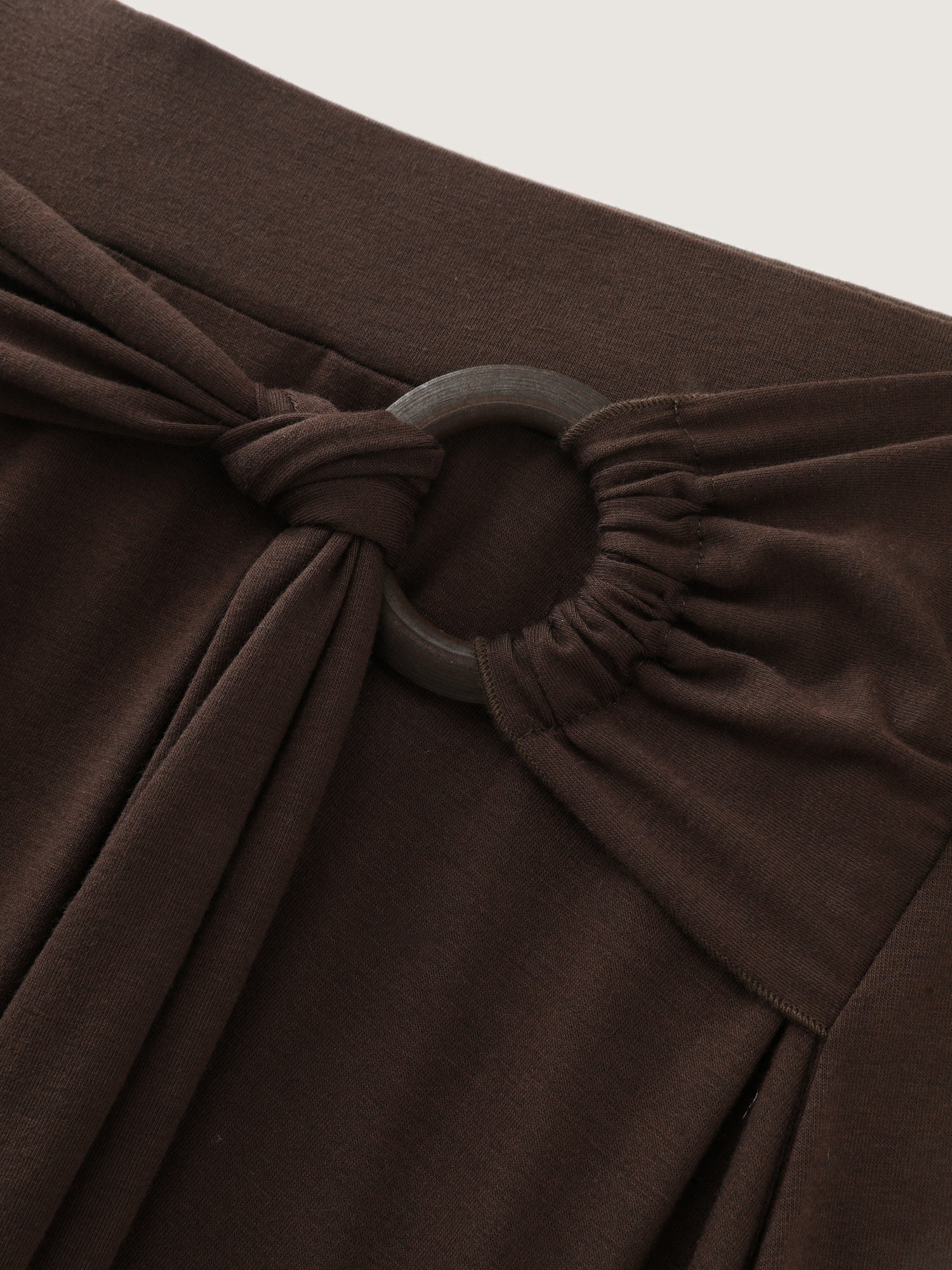 Waist-Tie Ruched Flowy-Fit Pants