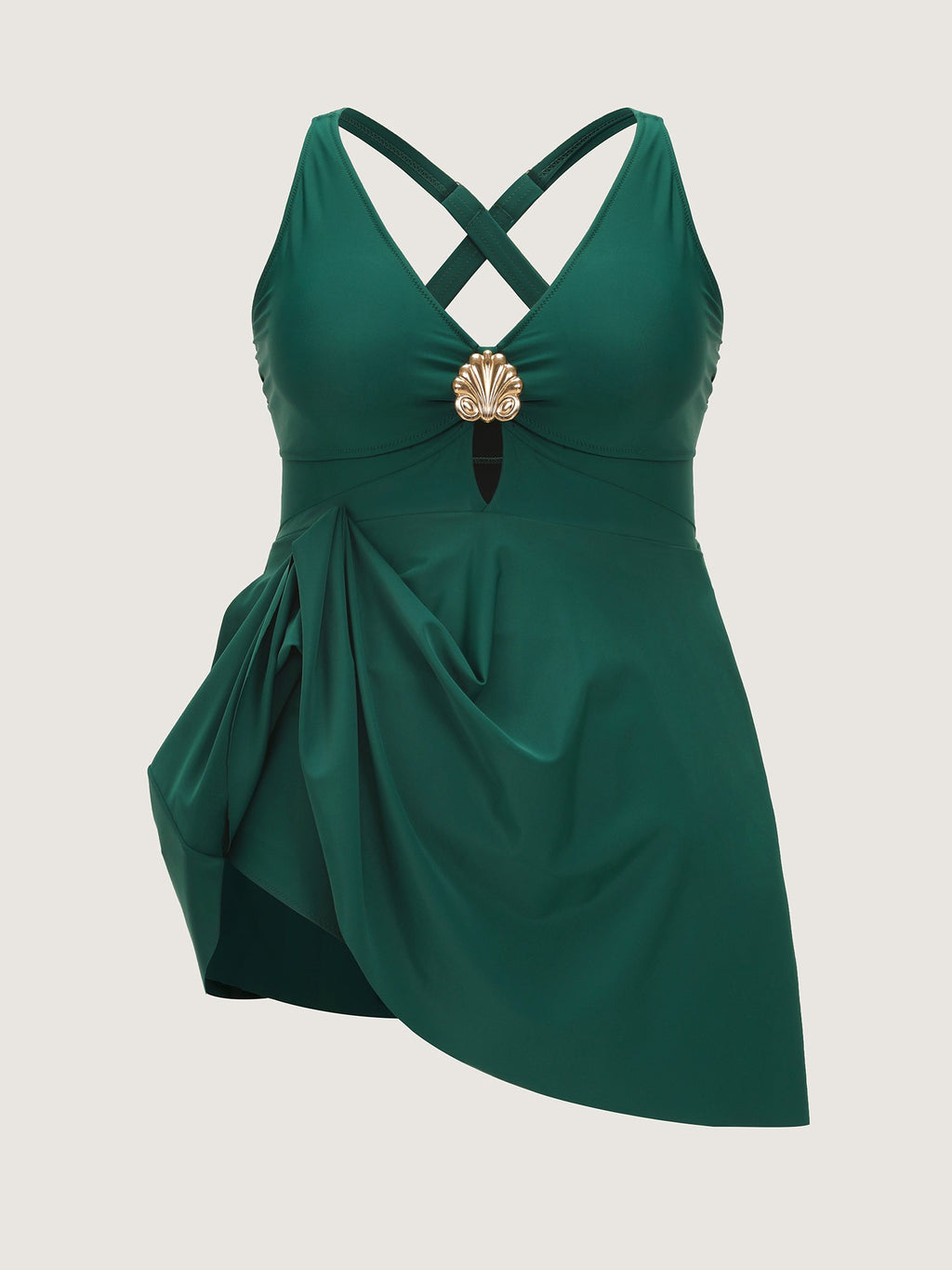Cut-Out Detail Pockets Swim Dress