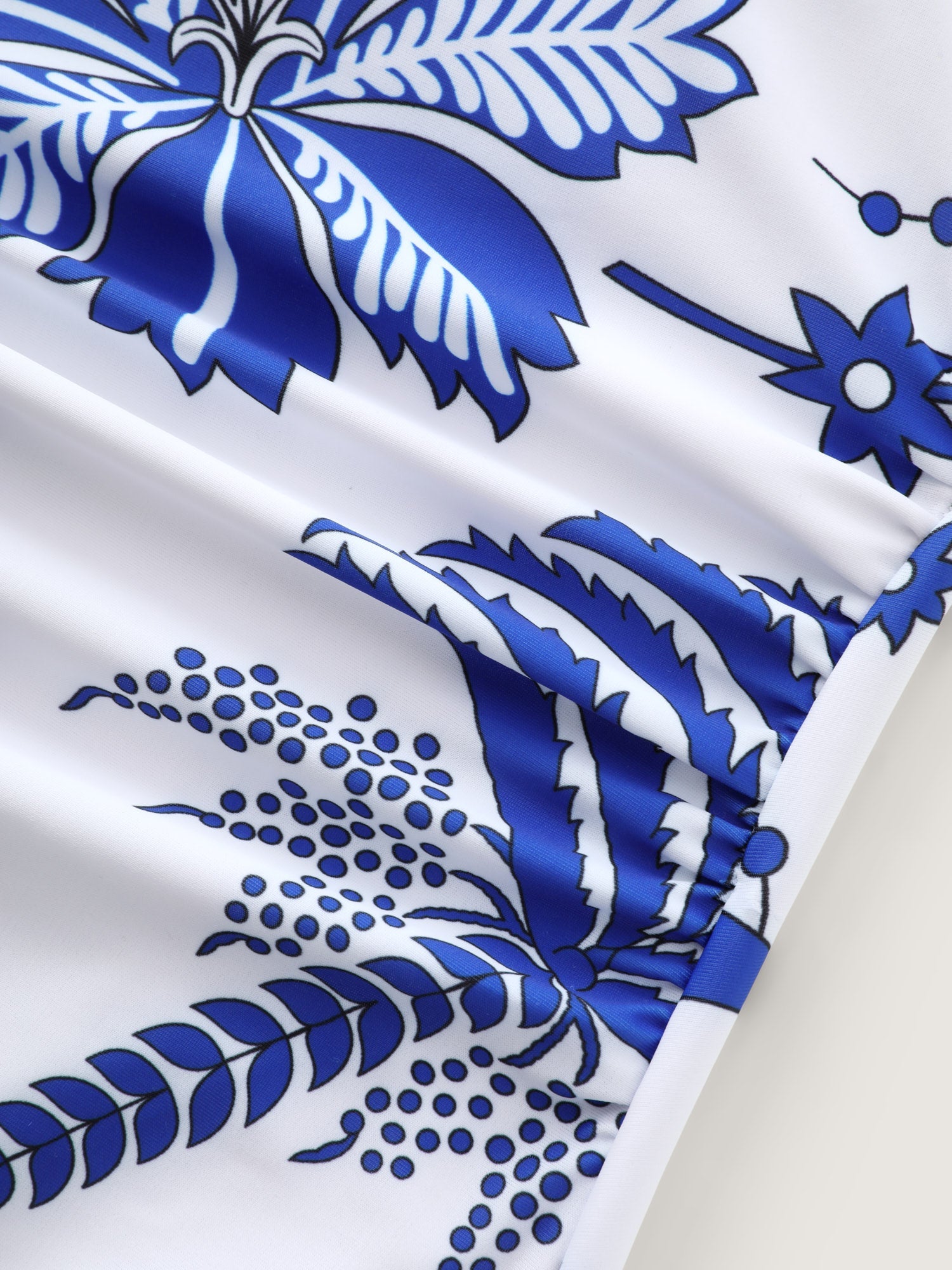 Kimono Two-Piece Tropical Print One-Piece Swim
