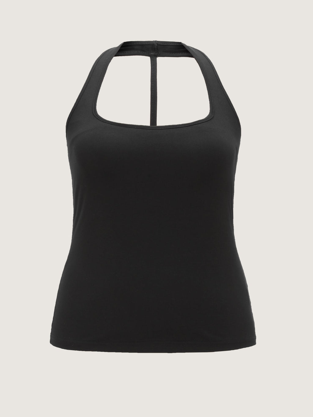 Cotton Supported Bra Stretchy Halter Neckline Tank Top