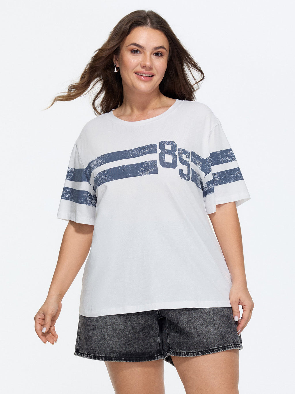 Cotton Striped Print Relaxed-Fit T-Shirt