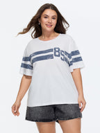 Cotton Striped Print Relaxed-Fit T-Shirt