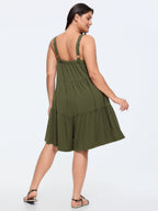 Supersoft Tiered Square Neckline Romper