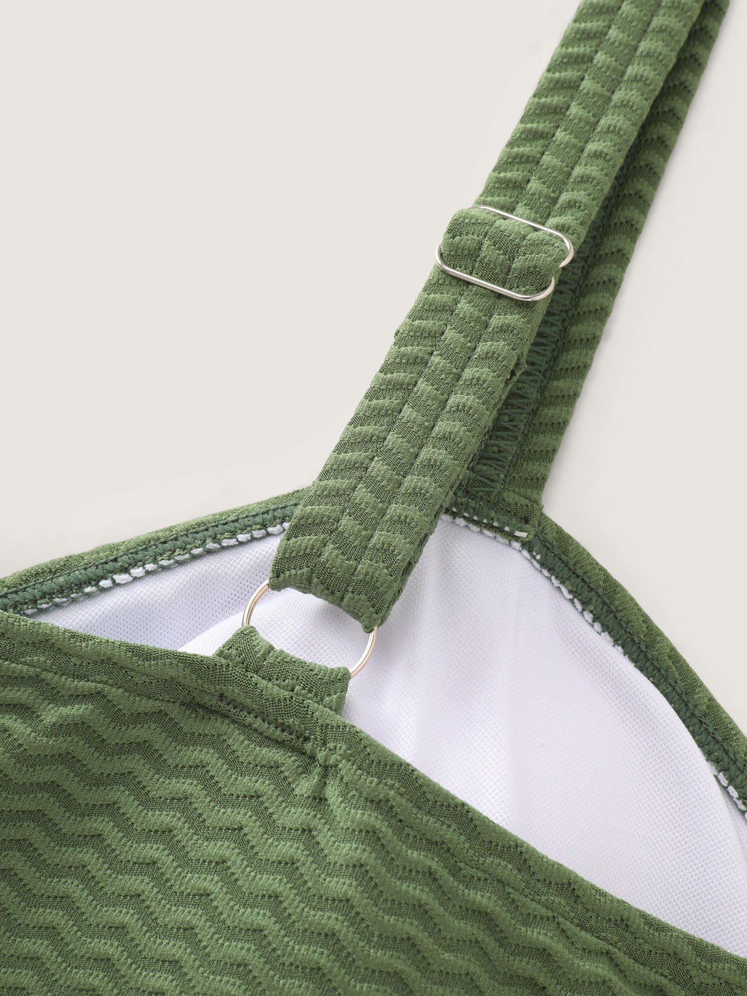 Knotted Front Textured Swim Dress