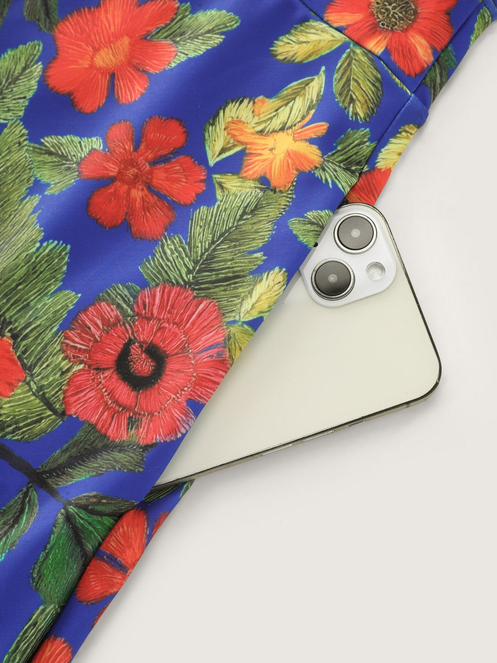 Vibrant Floral Print Twist Front Swim Dress
