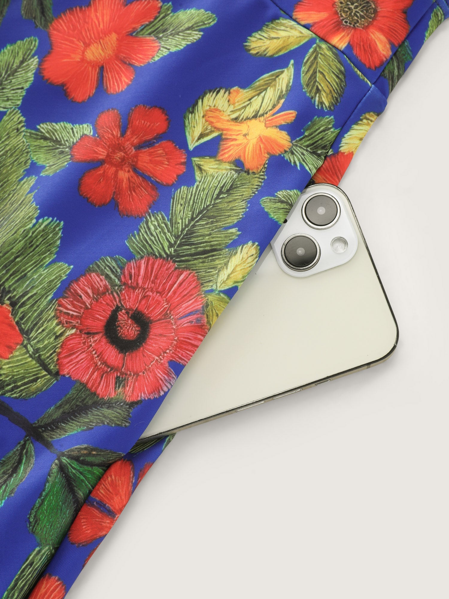 Vibrant Floral Print Twist Front Swim Dress