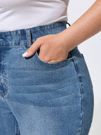 Stretchy High-Rise Elastic Back Waist Jeans