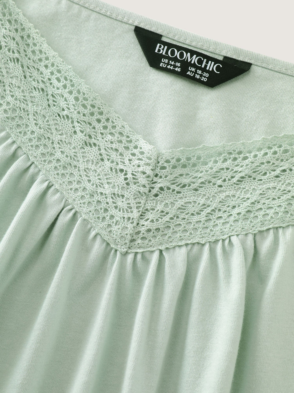 Cotton Lace Trim Flowy Plain Tank Top