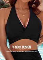 Tummy Control Bathing Suits Modest High Waisted Bikini Sets