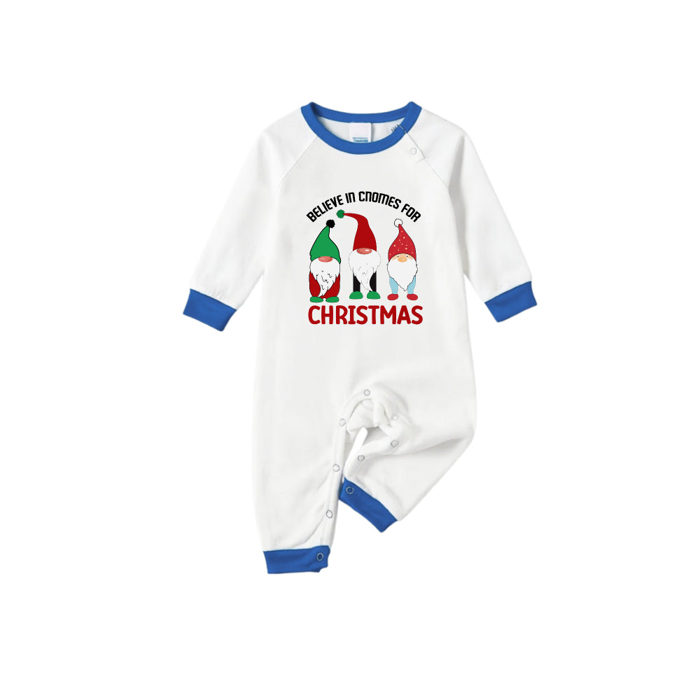 Christmas Holiday Family Blue PJ Set Complete with Gnome Pattern Print