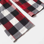 Christmas Family Matching Pajamas-Red and Gray Plaid Pjs set with Slogan and Christmas Pattern Print