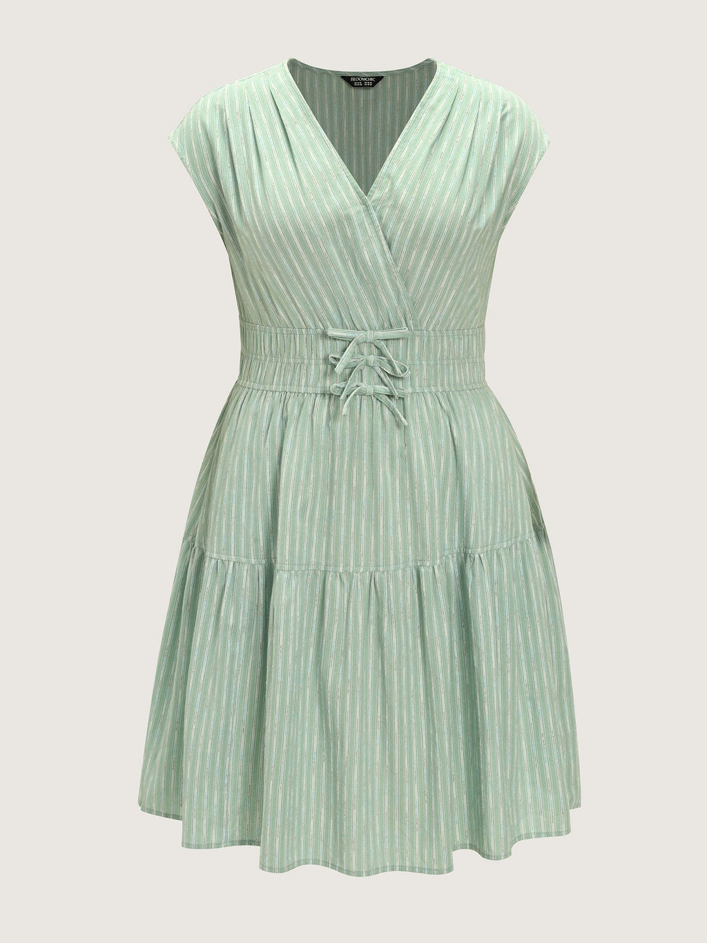 Striped Print Bow-Tie Waist Mini Dress