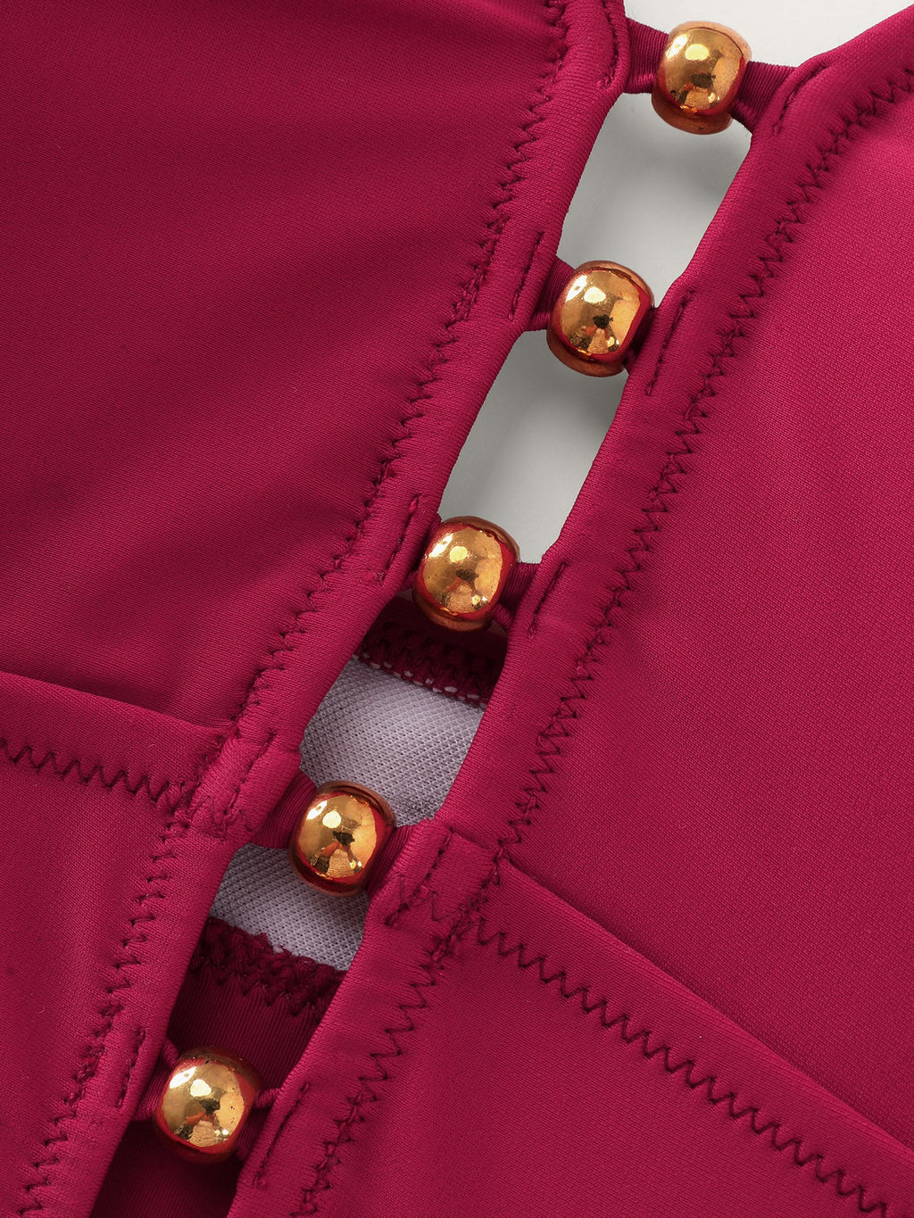 Cut-Out Back Bead Detail Swim Top