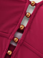 Cut-Out Back Bead Detail Swim Top