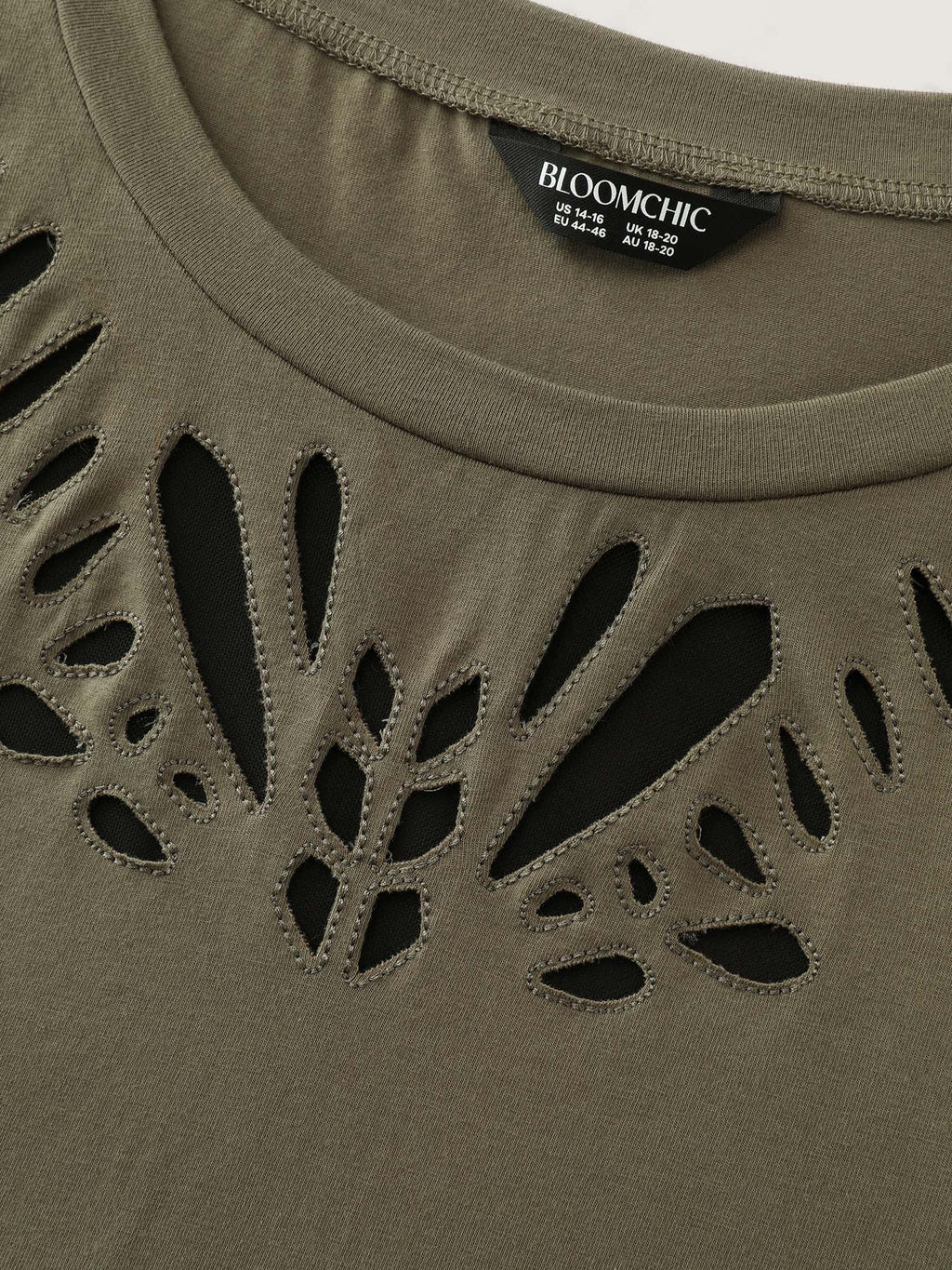 Cotton Cut-Out Neckline T-Shirt