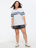 Cotton Striped Print Relaxed-Fit T-Shirt