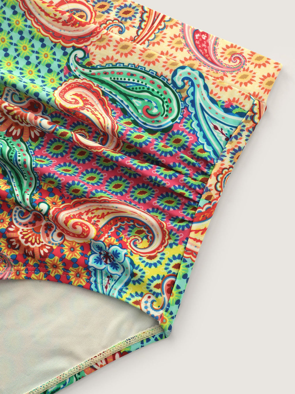 Paisley Print High Waisted Swim Bottoms