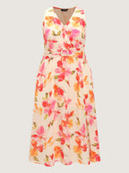 Supersoft Floral Print Split Hem Midi Dress