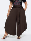 Waist-Tie Ruched Flowy-Fit Pants