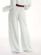 Women's Solid Pocket Pants, Casual Comfy Wide Leg Trousers for Beach Vacation Holiday, Ladies Bottoms for All Seasons